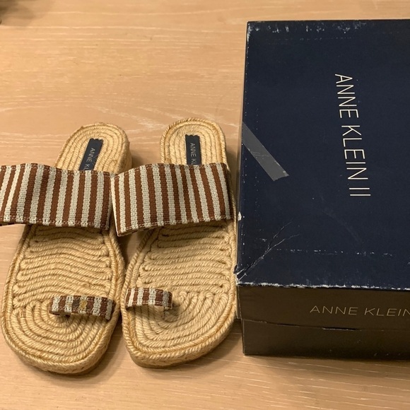 Anne Klein II slight wedge rope sandals originally $90 priced to sell Size 7.5 M - Picture 1 of 8